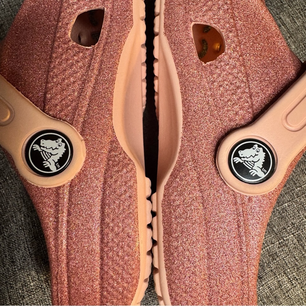 Pink rose glitter kids crocs EUC - Picture 6 of 10